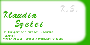 klaudia szelei business card